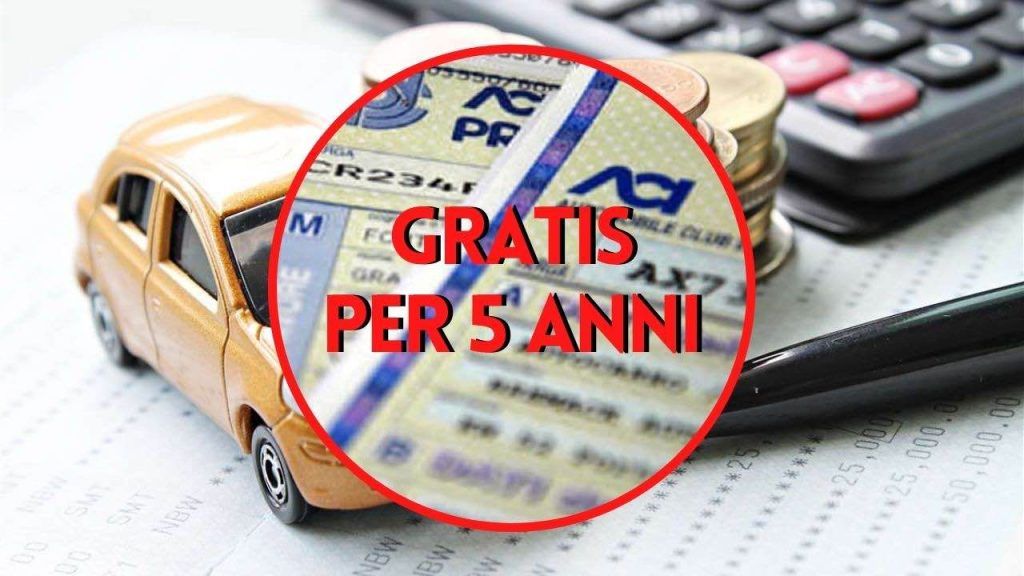 bollo auto gratis per cinque anni