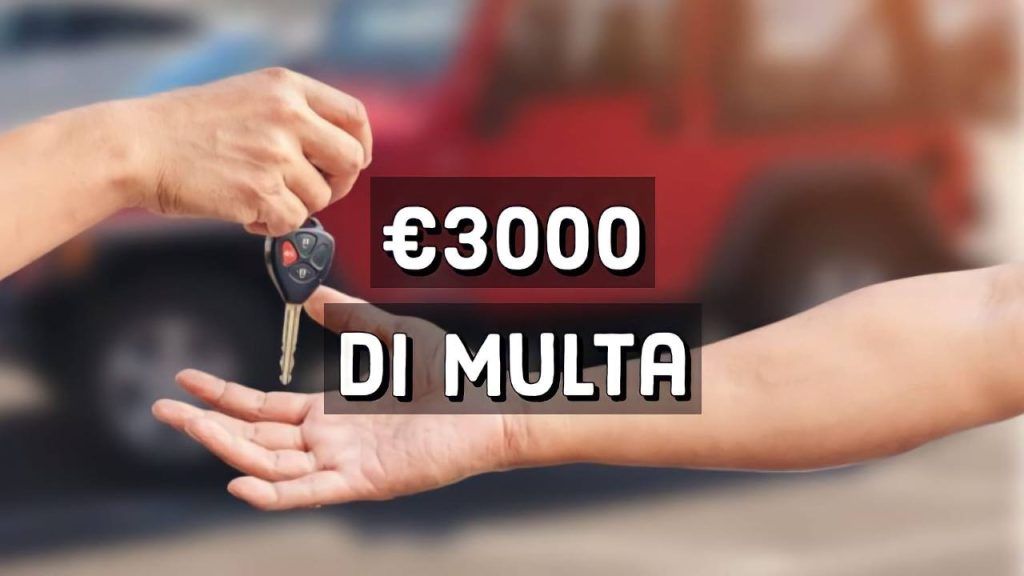 3000 euro di multa