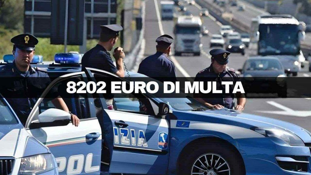 codice della strada multa per gesto