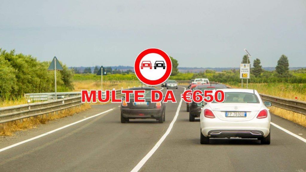 divieto di sorpasso cambia tutto multe