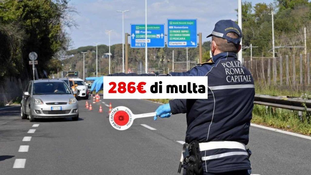 286 euro di multa