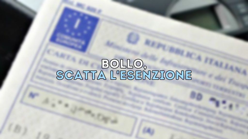 Bollo, scatta l'esenzione