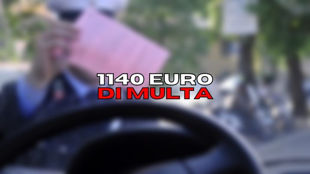 €1140 di multa e meno 2 punti