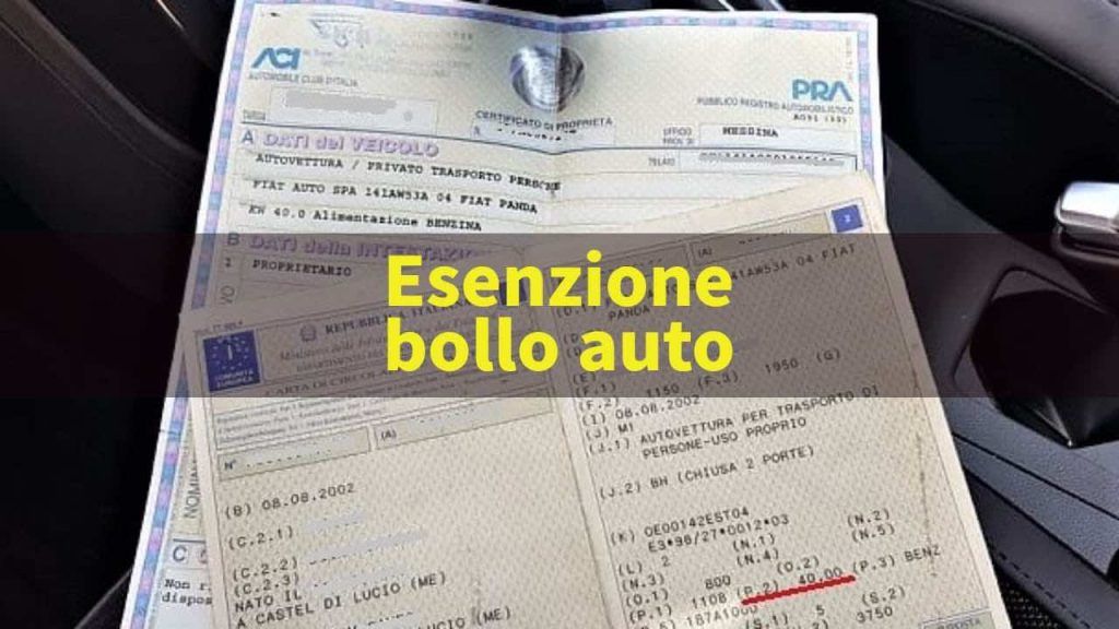 Esenzione bollo auto