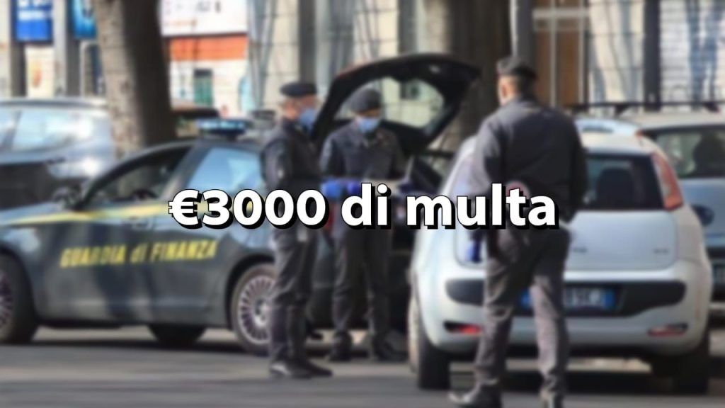 3000 euro di multa