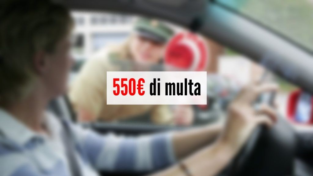 550 euro di multa