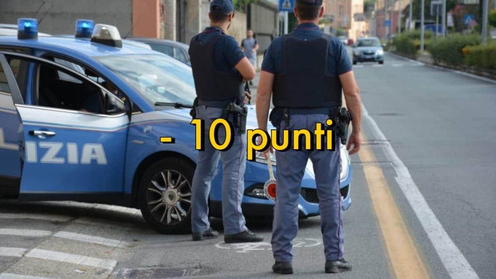 Codice della strada meno dieci punti