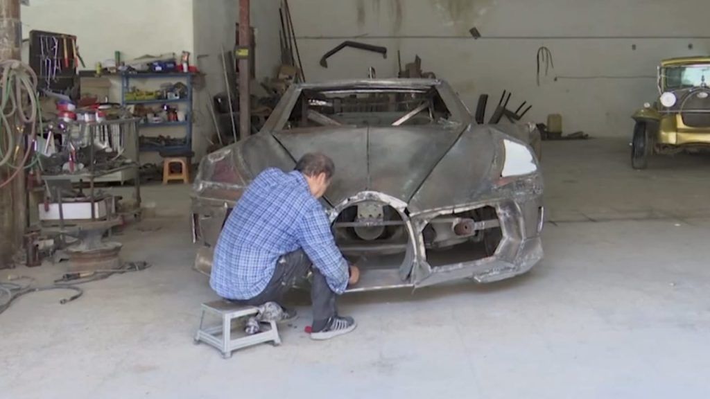 Bugatti in garage