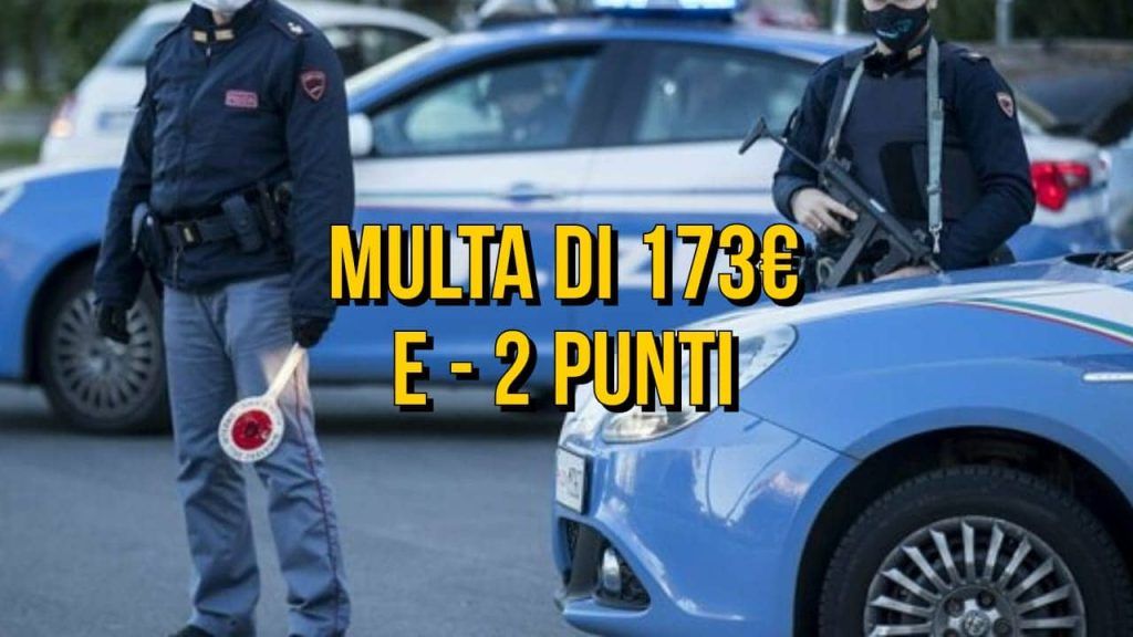 Multa e meno due punti sulla patente